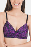 Sona Padded Non Wired 3/4th Coverage Sag Lift Bra - Purple Printed — thumbnail 5
